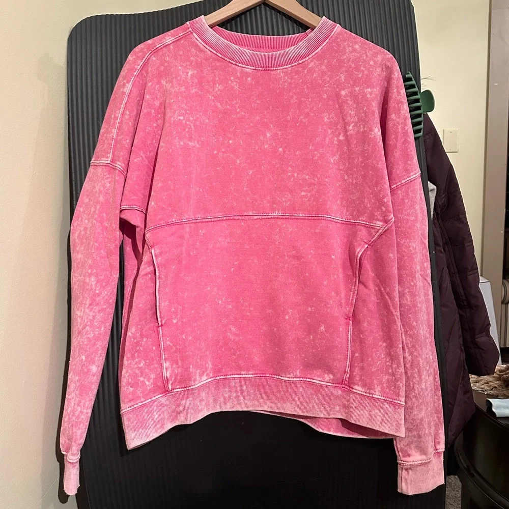 Pink Crew Neck Long Sleeve Sweatshirt - Picture 1 of 3